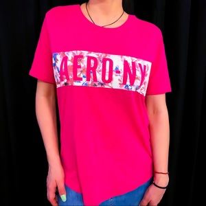 Aeropostale Hot Pink & Floral T-Shirt